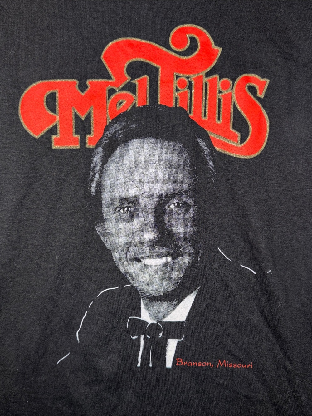 Vintage Mel Tillis Hanes Shirt Mens Medium Black Branson Missouri Graphic Tee - Picture 4 of 8